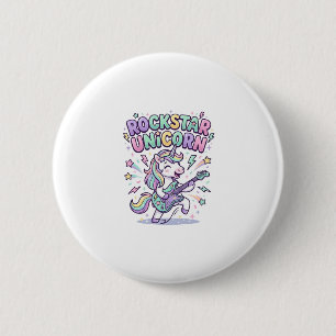 Chapa Redonda De 5 Cm Ropa gráfica encantadora de Unicornio Rockstar Uni
