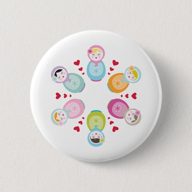 Chapa Redonda De 5 Cm ROPA :: muñecas babushka - mandala (Anverso)