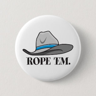 Chapa Redonda De 5 Cm Rope 'em cowboy
