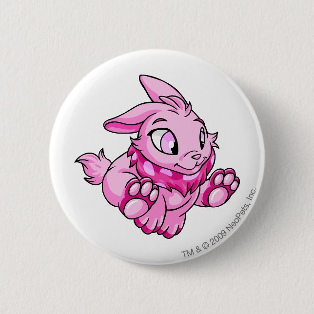 Chapa Redonda De 5 Cm Rosa de Cybunny (Anverso)