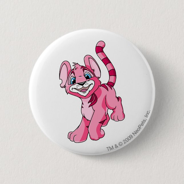 Chapa Redonda De 5 Cm Rosa de Kougra (Anverso)