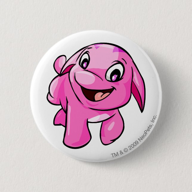 Chapa Redonda De 5 Cm Rosa de Poogle (Anverso)