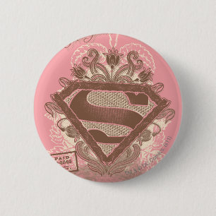 Chapa Redonda De 5 Cm Rosa del ballet de la metrópoli de Supergirl