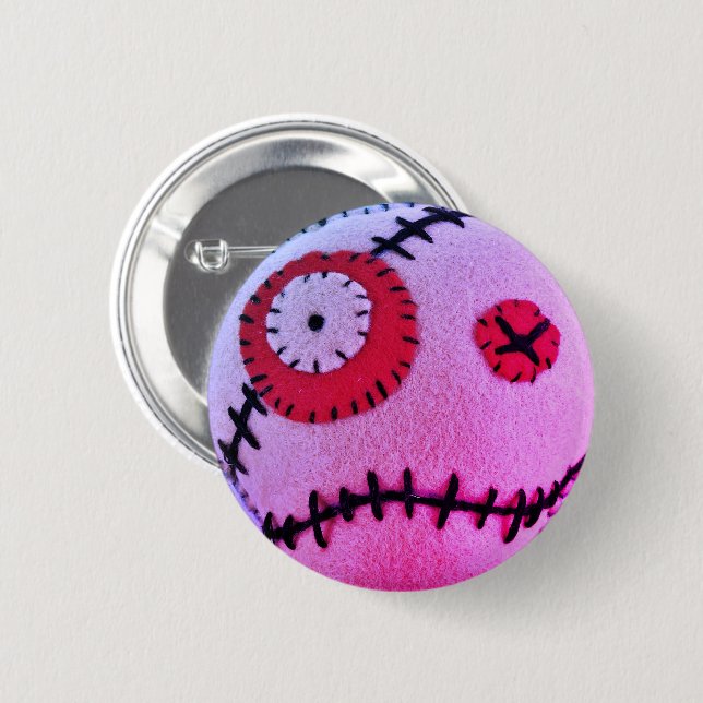 Chapa Redonda De 5 Cm Rosa del solvente del vudú (Anverso y reverso)