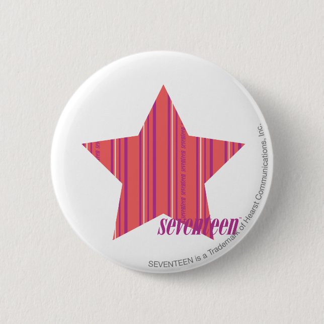 Chapa Redonda De 5 Cm Rosa fino 4 de las rayas (Anverso)