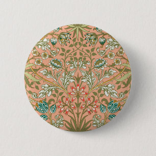 Chapa Redonda De 5 Cm Rosa Flor Jacinto Arte de William Morris