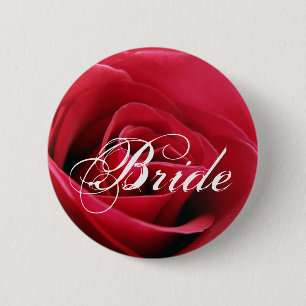 Chapa Redonda De 5 Cm rosa rojo, novia