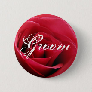 Chapa Redonda De 5 Cm rosa rojo, novio