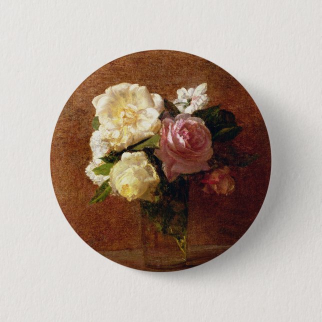 Chapa Redonda De 5 Cm Rosas (Anverso)