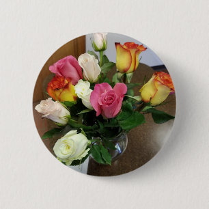 Chapa Redonda De 5 Cm Rosas