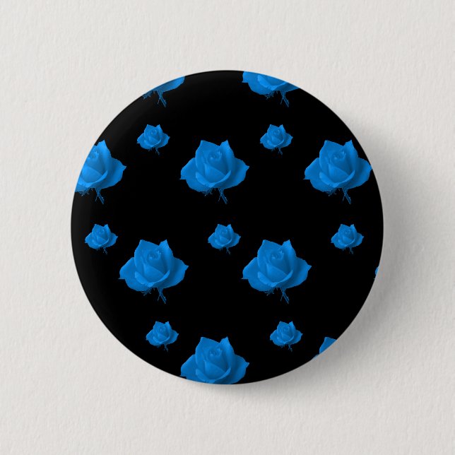 Chapa Redonda De 5 Cm Rosas azules (Anverso)