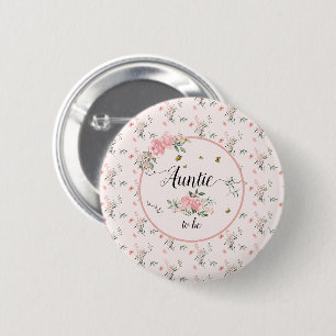 Chapa Redonda De 5 Cm Rosas rosadas elegantes con tías mariposas por ven