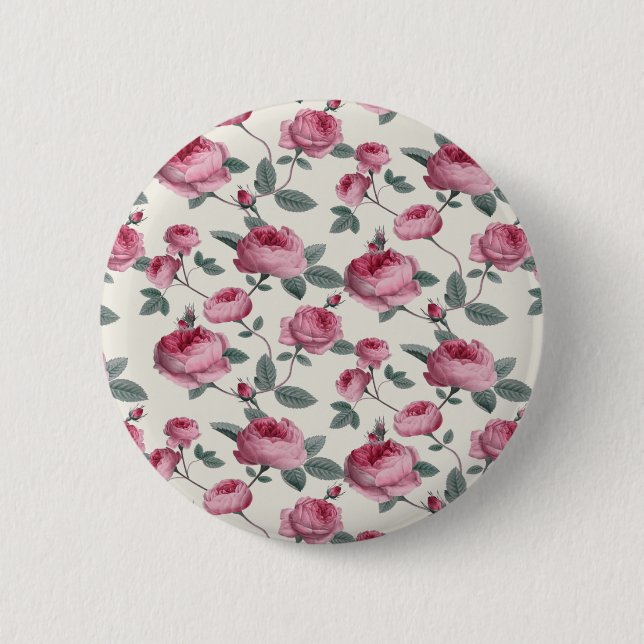Chapa Redonda De 5 Cm Rosas rosas rosas (Anverso)