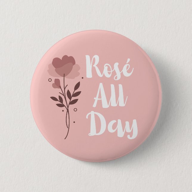 Chapa Redonda De 5 Cm Rosé All Day Pink (Anverso)