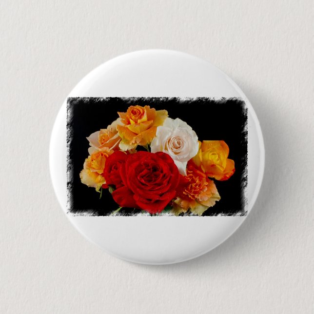 Chapa Redonda De 5 Cm Rose Bouquet (Anverso)