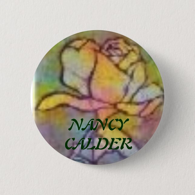 Chapa Redonda De 5 Cm rosestainglass, NANCYCALDER (Anverso)