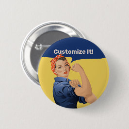 Chapa Redonda De 5 Cm Rosie the Riveter