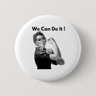 Chapa Redonda De 5 Cm Rosie The Riveter Podemos Hacerlo