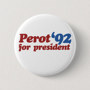 Chapa Redonda De 5 Cm Ross Perot 1992