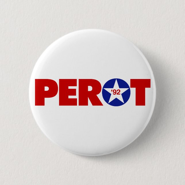 Chapa Redonda De 5 Cm Ross Perot 92 (Anverso)