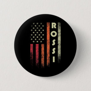 Chapa Redonda De 5 Cm Rossi Apellido Funny Retro Vintage Cumpleaños Amér