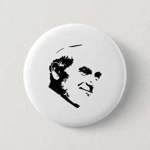 Chapa Redonda De 5 Cm Rostro del Papa Juan Pablo II Blanco
