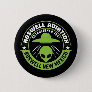 Chapa Redonda De 5 Cm Roswell Aviation Fundada en 1947