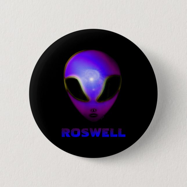 Chapa Redonda De 5 Cm Roswell New Mexico Alien  (Anverso)