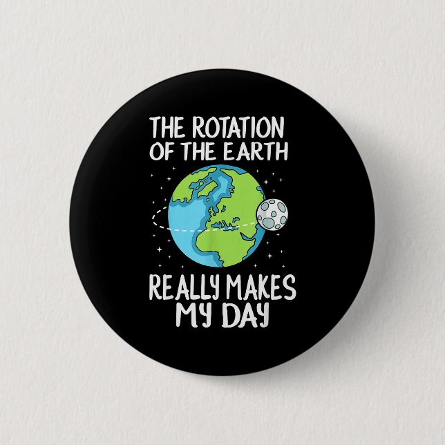 Chapa Redonda De 5 Cm Rotation Of The Earth Makes My Day Funny Science  (Anverso)