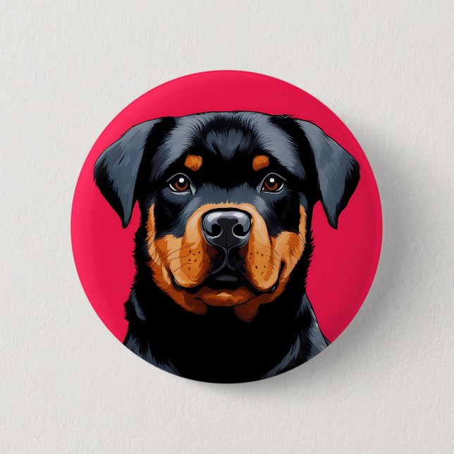 Chapa Redonda De 5 Cm Rottweiler (Anverso)