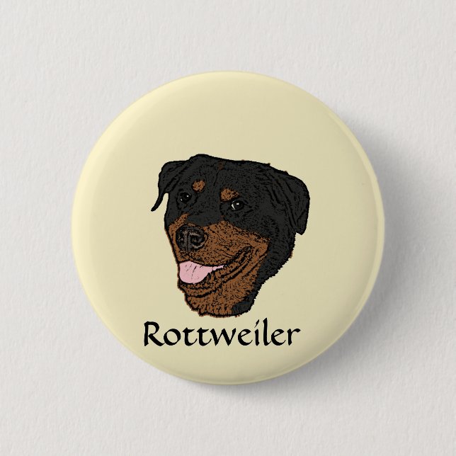Chapa Redonda De 5 Cm Rottweiler (Anverso)