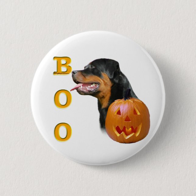Chapa Redonda De 5 Cm Rottweiler Boo (Anverso)