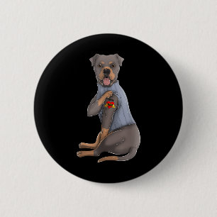 Chapa Redonda De 5 Cm Rottweiler I Love Mom Tattoo Dog Funny Día de la M