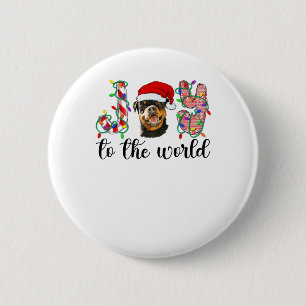 Chapa Redonda De 5 Cm Rottweiler Navidades Rottie Xmas Fiesta Rottweiler