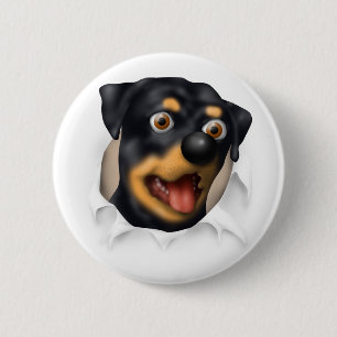Chapa Redonda De 5 Cm Rottweiler que revienta hacia fuera