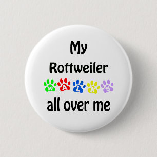 Chapa Redonda De 5 Cm Rottweiler Walks Design