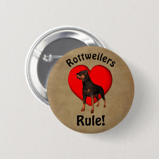 Chapa Redonda De 5 Cm Rottweilers Gobiernan El Perro Lover