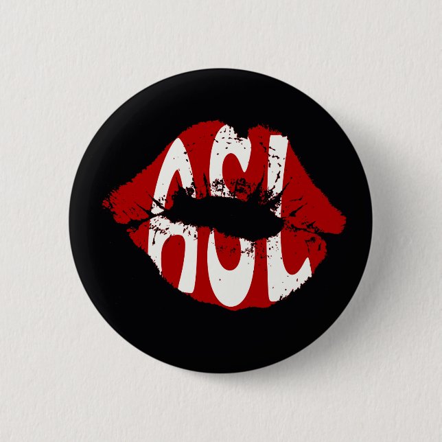 Chapa Redonda De 5 Cm Rótulo americano Langauge del amor (Anverso)