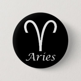 Chapa Redonda De 5 Cm Rótulo "Aries" Zodiac