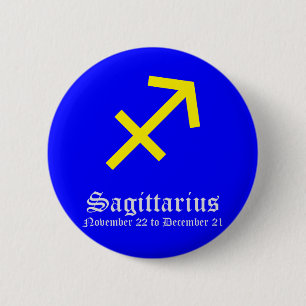 CHAPA REDONDA DE 5 CM RÓTULO ASTROLÓGICO SAGITTARIO, SÍMBOLO ZODIAC