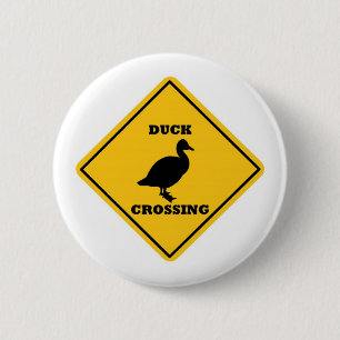 Chapa Redonda De 5 Cm Rótulo de la calle Duck Crossing