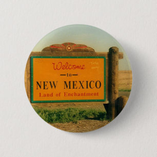 Chapa Redonda De 5 Cm Rótulo de New México