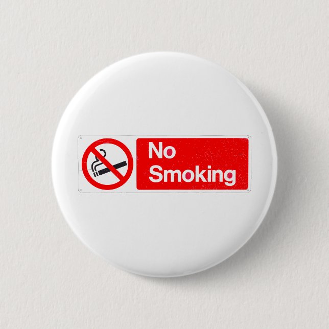 Chapa Redonda De 5 Cm Rótulo de no fumadores (Anverso)