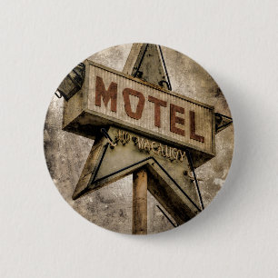 Chapa Redonda De 5 Cm Rótulo del motel de la estrella del Grunge del