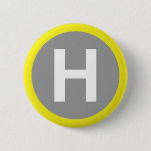Chapa Redonda De 5 Cm Rótulo Helipad