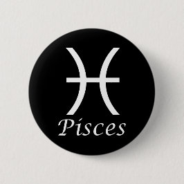 Chapa Redonda De 5 Cm Rótulo "Pisces" Zodiac