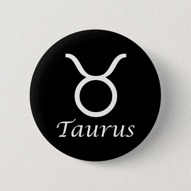 Chapa Redonda De 5 Cm Rótulo Zodiaco "Taurus" (Anverso)
