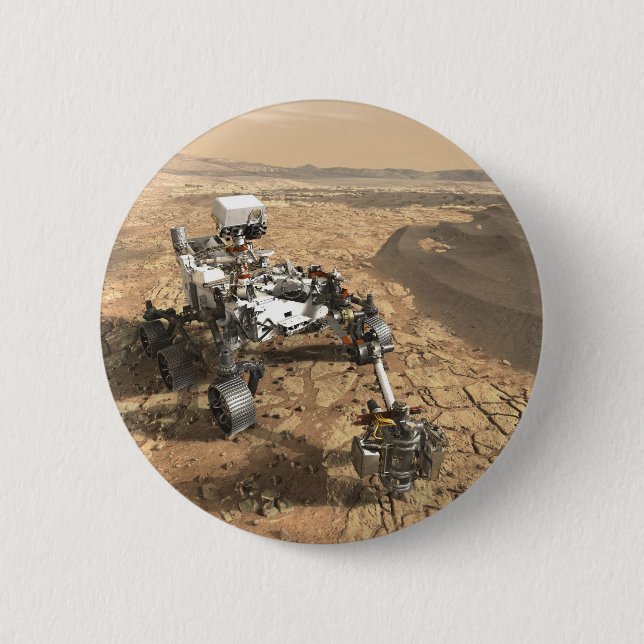 Chapa Redonda De 5 Cm Rover Marte 2020 (Anverso)