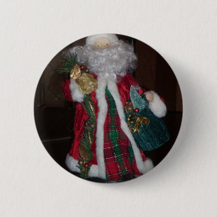 Chapa Redonda De 5 Cm Royal Plaid Hohoho Santa Merry Navidad