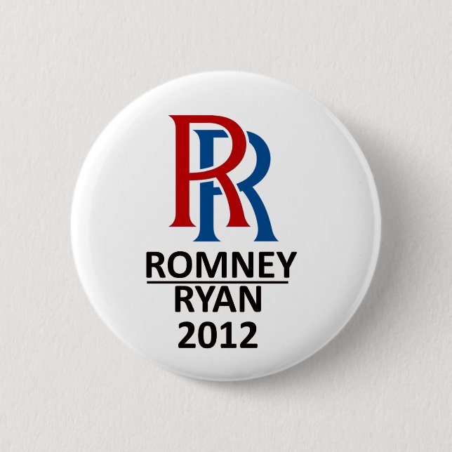 Chapa Redonda De 5 Cm RR Romney Ryan '12 (Anverso)